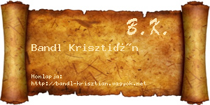 Bandl Krisztián névjegykártya